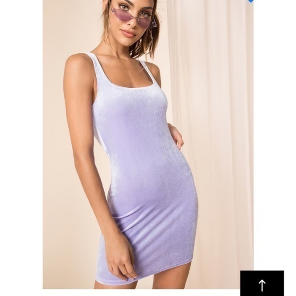 superdown Purple jenny square neck dress